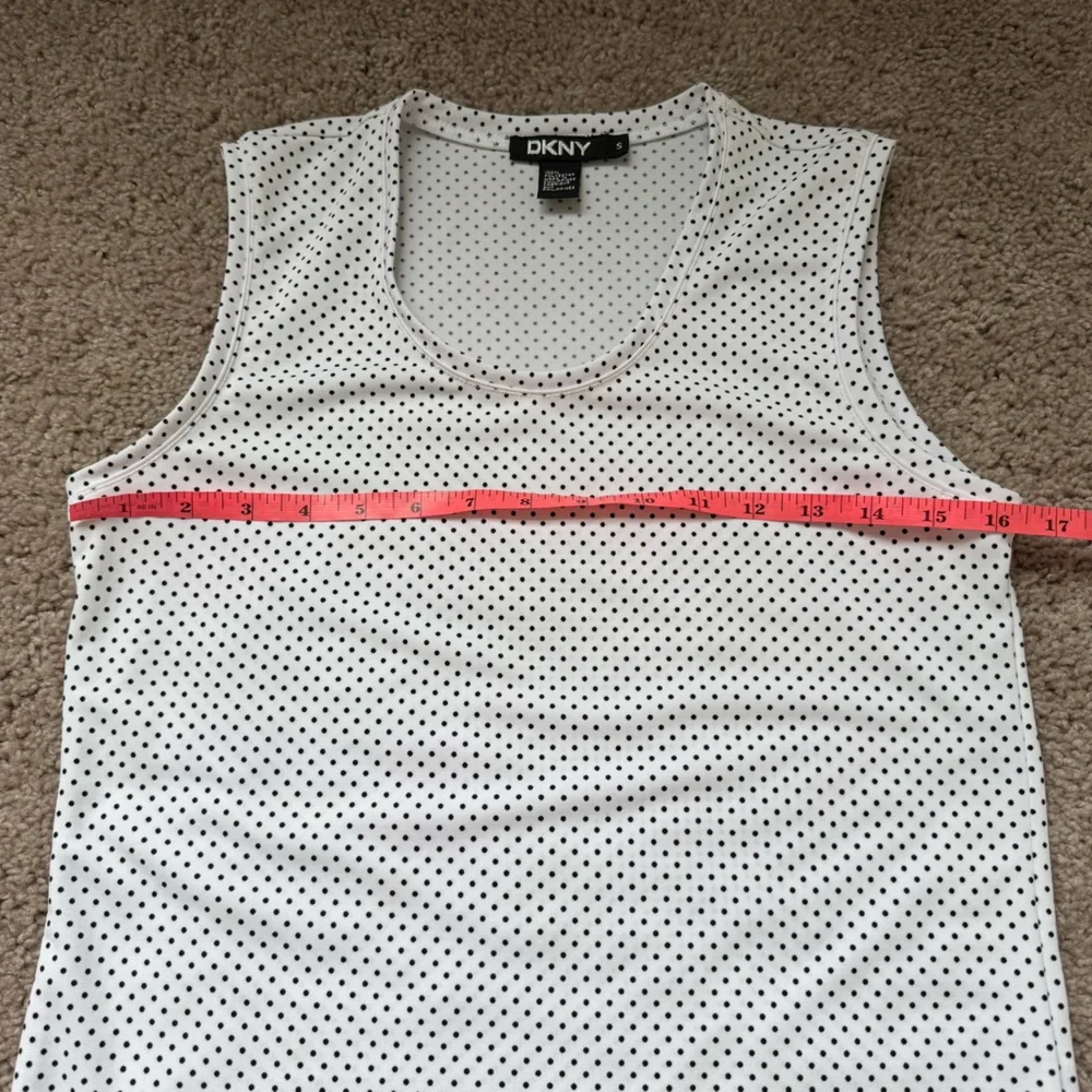 DKNY Tank Top Small Black & White Polka Dots - Picture 2 of 7